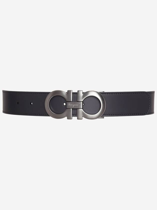 Gancini Reversible Adjustable Leather Belt Black Dark Brown - SALVATORE FERRAGAMO - BALAAN 2