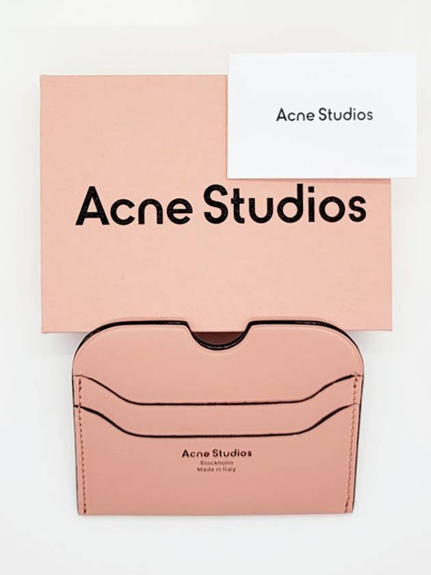 Studios Silver Logo 2-tier Card Wallet Salmon Pink - ACNE STUDIOS - BALAAN 5