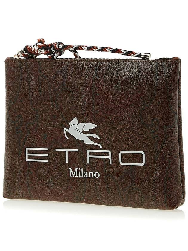 Etro Logo Paisley Clutch Bag Brown - ETRO - BALAAN 3