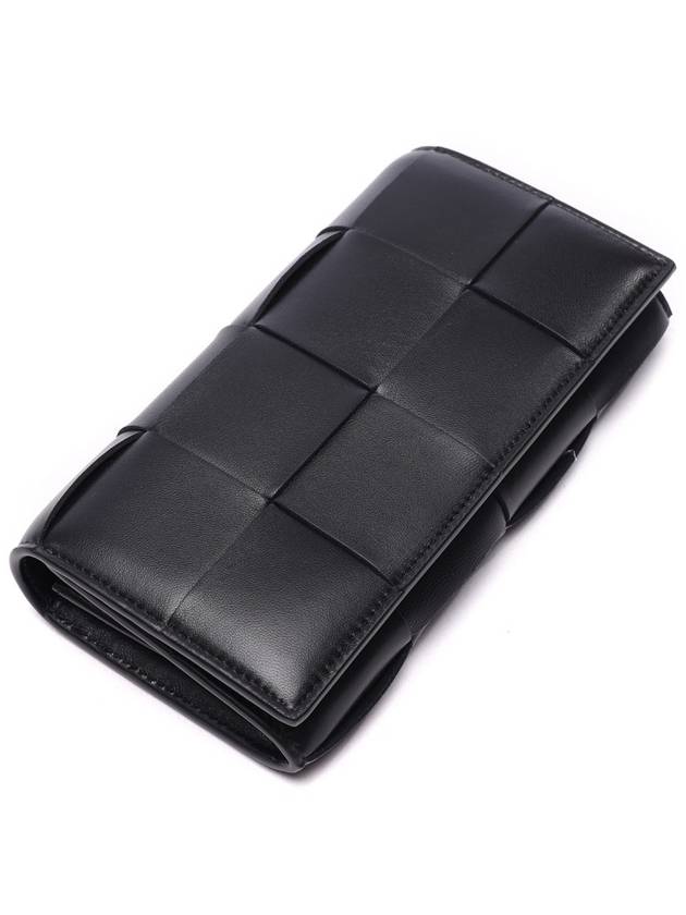 Intrecciato Large Flap Long Wallet Black - BOTTEGA VENETA - BALAAN 6