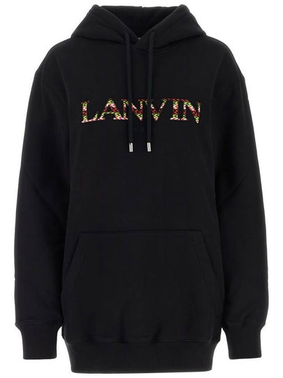 Oversized Embroidered Curb Hoodie Black - LANVIN - BALAAN 2