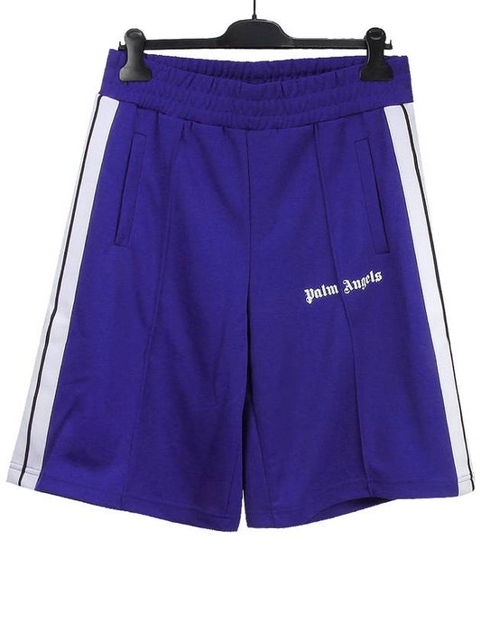 Men's Logo Track Shorts Blue - PALM ANGELS - BALAAN 2