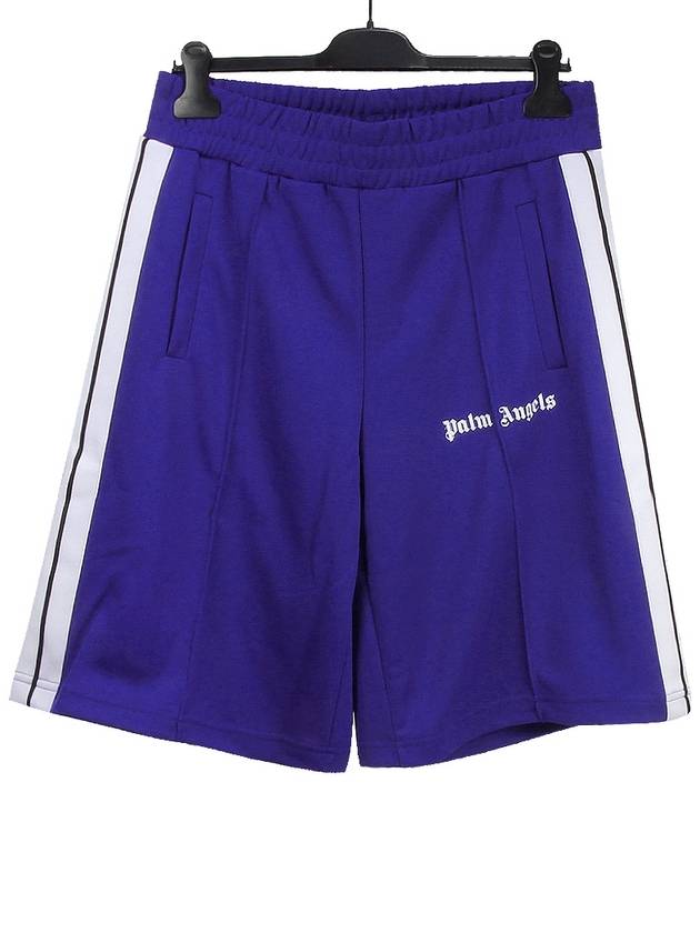 Men's Logo Track Shorts Blue - PALM ANGELS - BALAAN 1