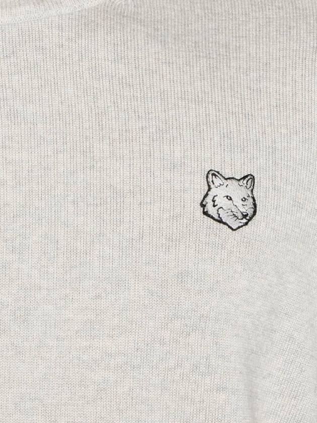 Bold Fox Head Wool Knit Top Light Grey - MAISON KITSUNE - BALAAN 3