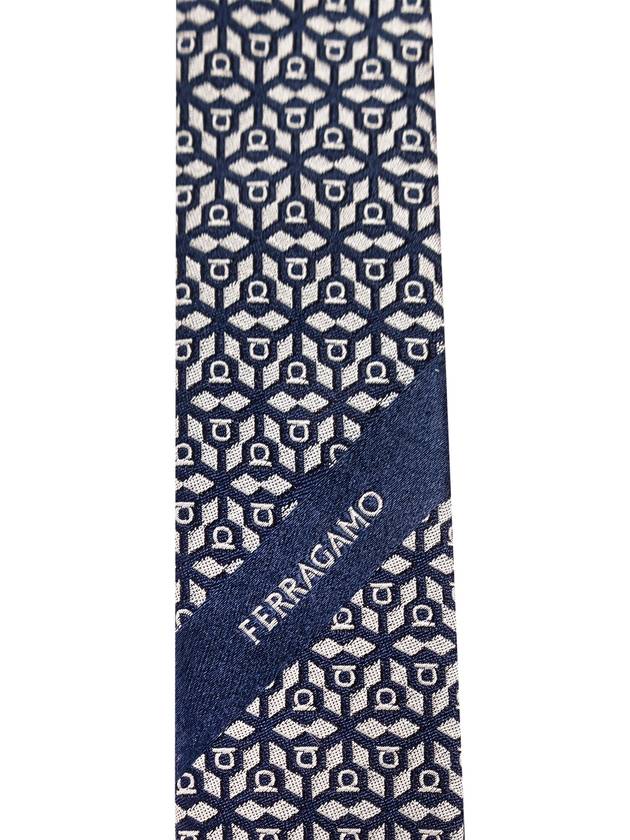 FERRAGAMO Silk Tie, Men's, Silver - SALVATORE FERRAGAMO - BALAAN 3