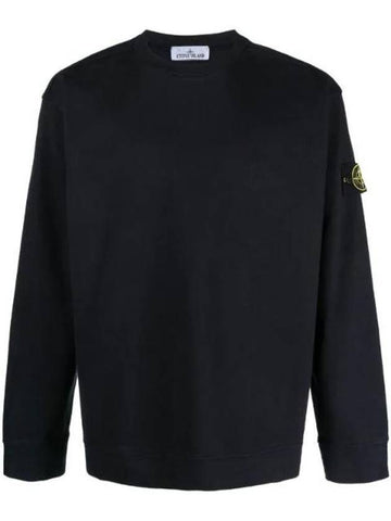 Wappen Patch Cotton Sweatshirt Navy - STONE ISLAND - BALAAN 1