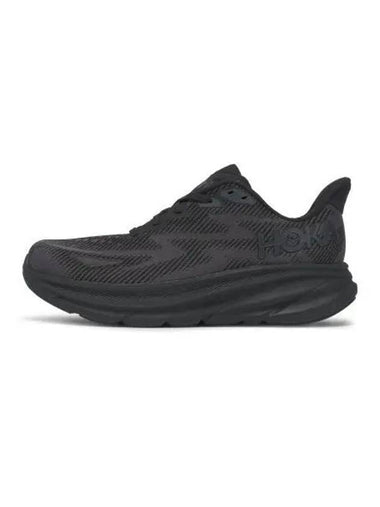 Clifton 9 Wide Low Top Sneakers Black - HOKA ONE ONE - BALAAN 1