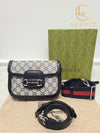 Used luxury goods Lewis It Blue Beige GG Supreme Horsebit 1955 Mini Shoulder Bag - GUCCI - BALAAN 8