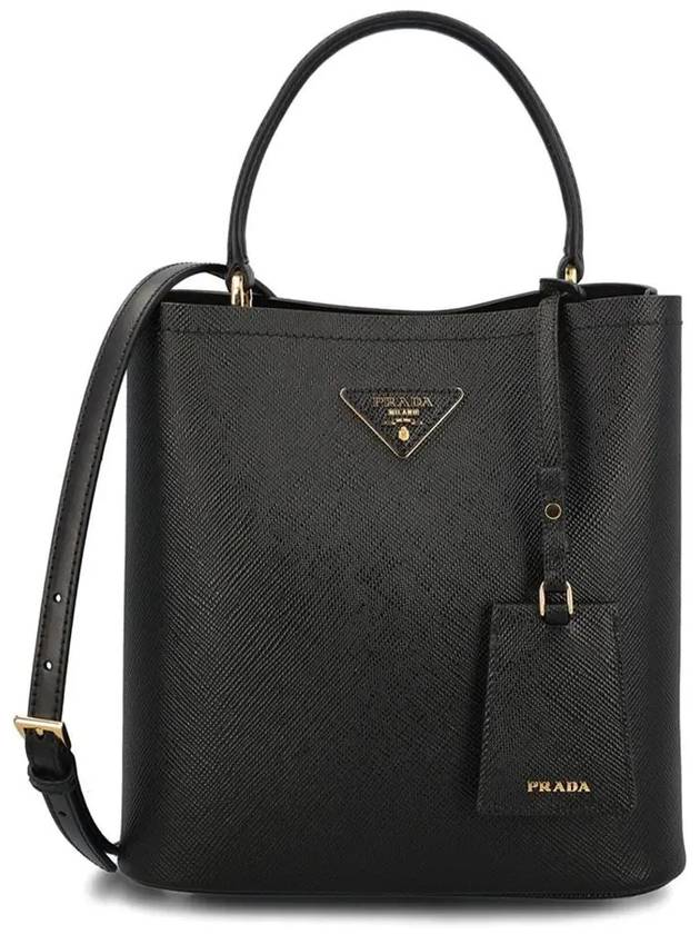 Pannier Saffiano Leather Medium Tote Bag Black - PRADA - BALAAN 2