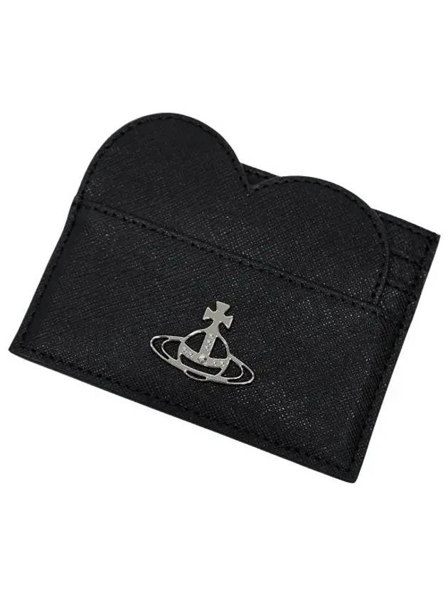 Saffiano Heart Card Wallet Black - VIVIENNE WESTWOOD - BALAAN 5