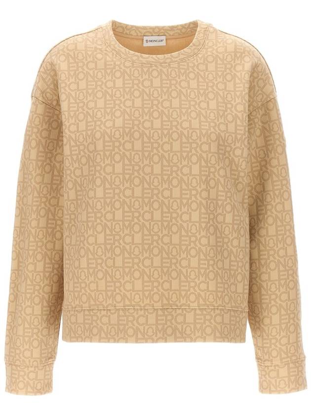 Monogram Jacquard Sweatshirt Beige - MONCLER - BALAAN 2