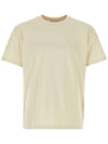 Embroidered Logo Cotton Short Sleeve T-Shirt Beige - JW ANDERSON - BALAAN 1