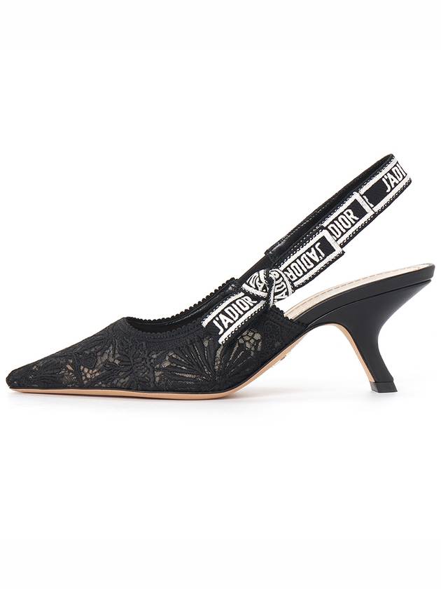 J'adior Chardons Embroidered Mesh Slingback Heel Black - DIOR - BALAAN 4