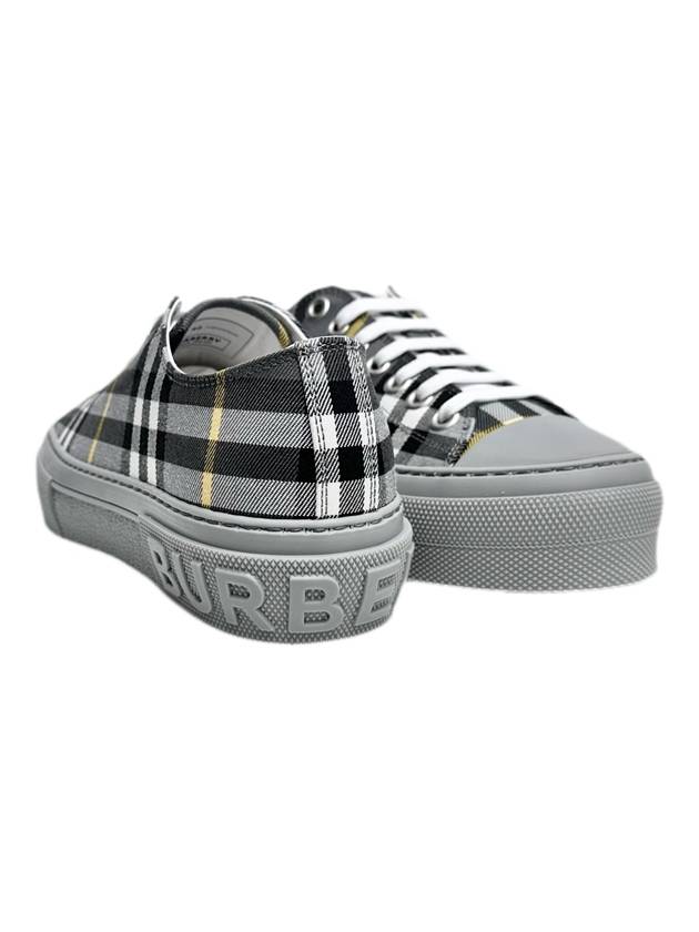 Vintage Check Cotton Low Top Sneakers Grey - BURBERRY - BALAAN 4