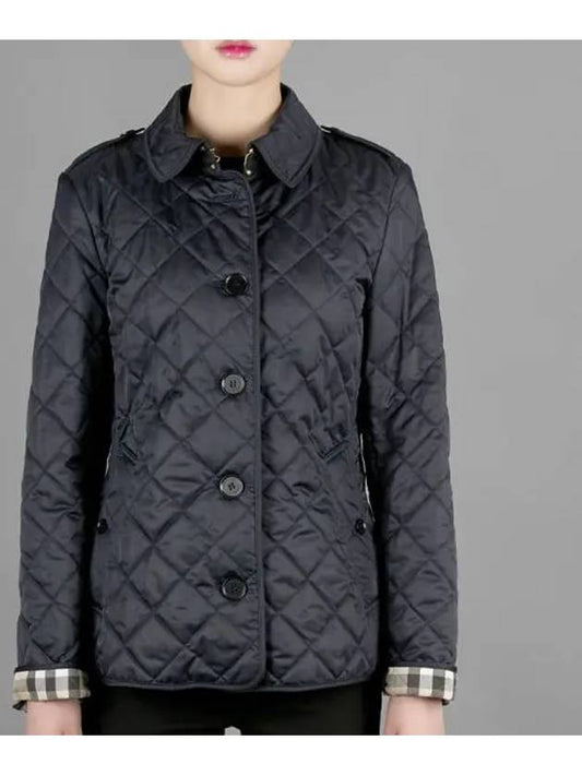 New Frankby Quilted Jacket Navy - BURBERRY - BALAAN 2