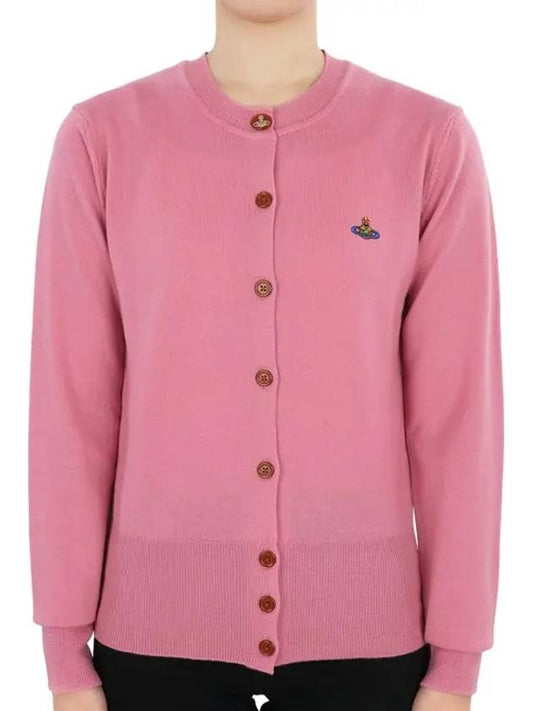 Bea Logo Wool Cardigan Pink - VIVIENNE WESTWOOD - BALAAN 2