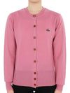 Bea Logo Wool Cardigan Pink - VIVIENNE WESTWOOD - BALAAN 3