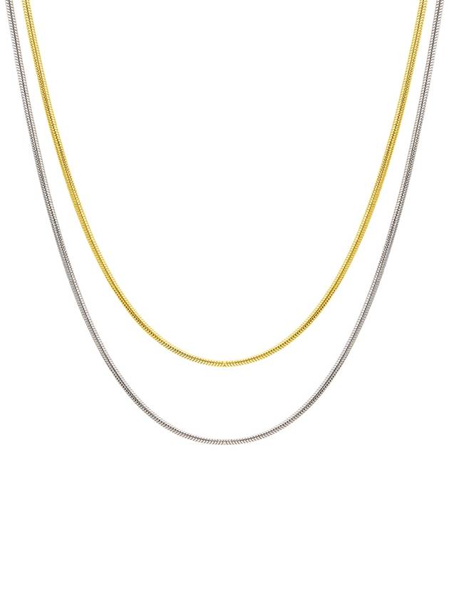 Larin boa chain two line necklace silver gold - BE/GINS - BALAAN 3