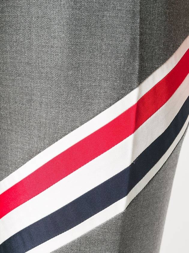 Diagonal Striped Wool Slacks Medium Grey - THOM BROWNE - BALAAN 8