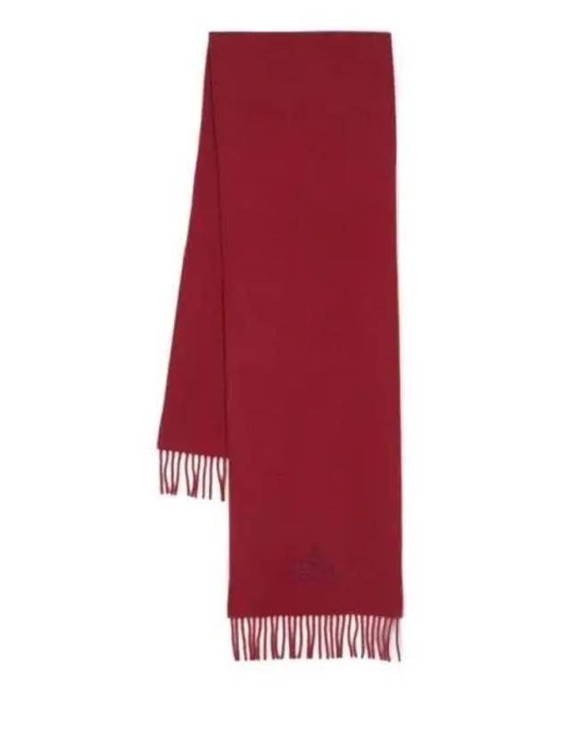 Logo Wool Fringe Muffler Red - VIVIENNE WESTWOOD - BALAAN 2