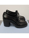 Chocolate Brushed Leather Heeled Loafers Black - PRADA - BALAAN 4