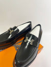 Faubourg Glazed Calfskin Palladium Loafers Noir - HERMES - BALAAN 4