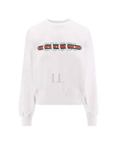 Print Cotton Jersey Sweatshirt White - GUCCI - BALAAN 2