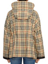 Women's Back-tone Check Zip-up Hooded Jacket Beige - BURBERRY - BALAAN 9