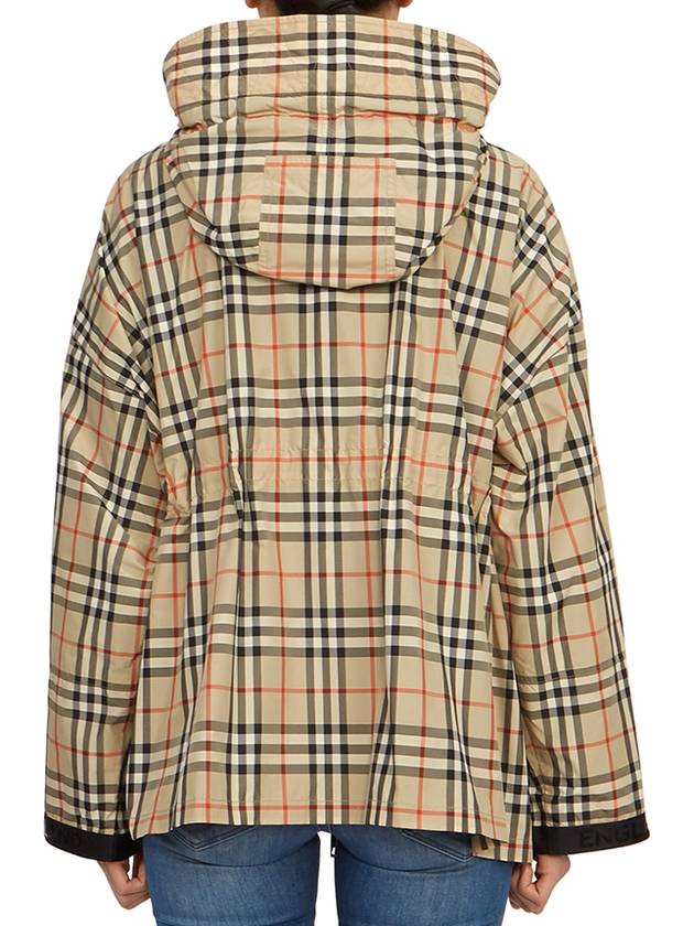 Women's Back-tone Check Zip-up Hooded Jacket Beige - BURBERRY - BALAAN 7