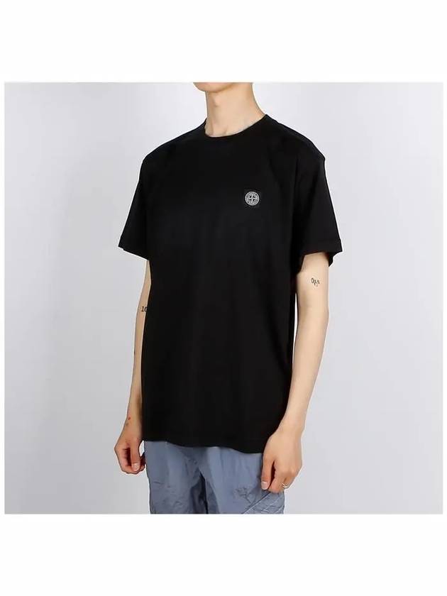 Logo Patch Short Sleeves T-Shirt Black - STONE ISLAND - BALAAN 3