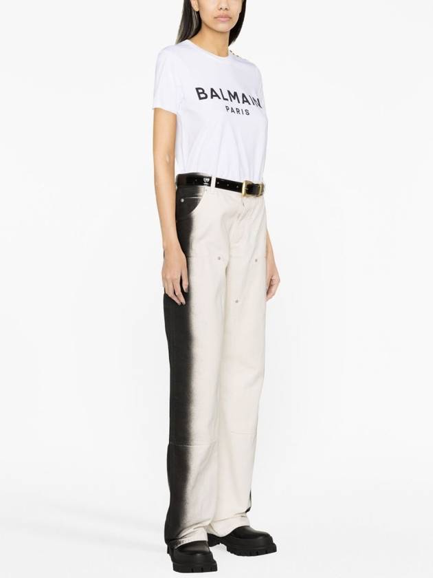 Logo Crew Neck Short Sleeve T-Shirt White - BALMAIN - BALAAN 4