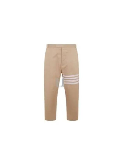 4 Bar Stripe Cotton Straight Pants Beige - THOM BROWNE - BALAAN 2