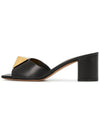 Leather One Stud Mule Black - VALENTINO - BALAAN 5