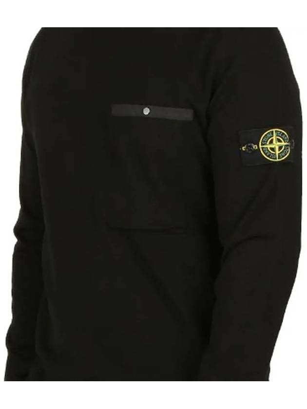 Wappen Patch Low Pocket Knit Top Black - STONE ISLAND - BALAAN 5