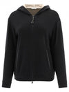 Women's Monilli French Terry Zip-Up Hoodie Black - BRUNELLO CUCINELLI - BALAAN 1