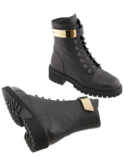 Giuseppe Zanotti Ladies Black Leather Combat Boots, Brand Size 35 ( US Size 5 ) - GIUSEPPE ZANOTTI - BALAAN 2