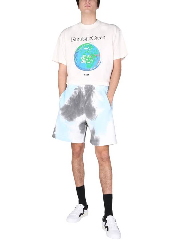 Men's Micro Logo Tie Dye Shorts Multi - MSGM - BALAAN 3