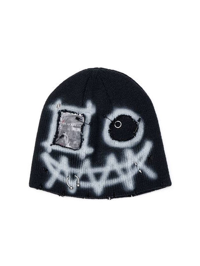 Goblin Graffiti Custom Beanie Black - BLACKBLOND - BALAAN 2