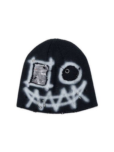 Goblin Graffiti Custom Beanie Black - BLACKBLOND - BALAAN 1