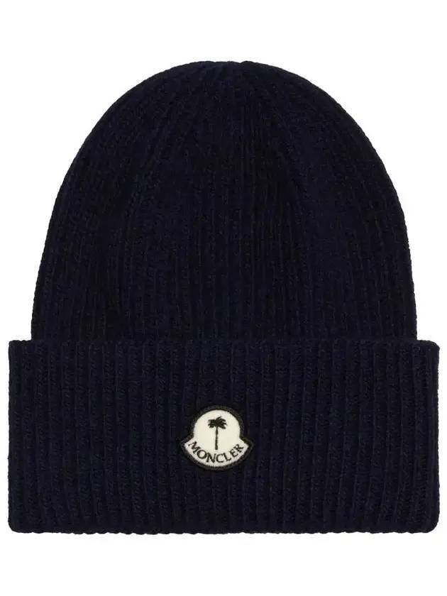 Patch Logo Beanie Navy - MONCLER - BALAAN 2