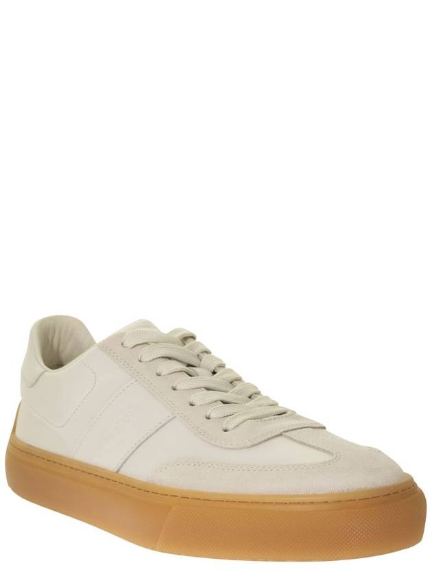 Round Toe Leather Low Top Sneakers White - TOD'S - BALAAN 3