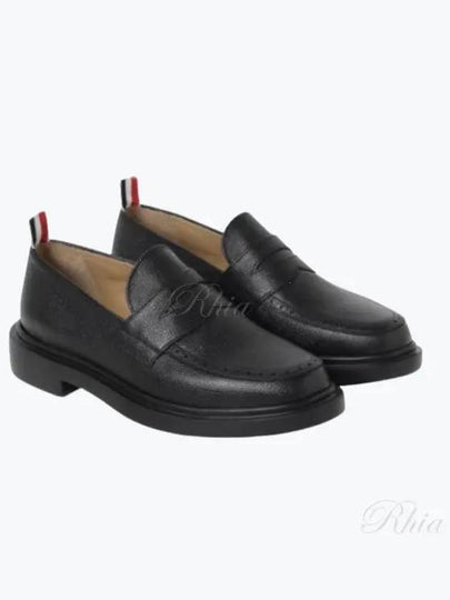 Pebble Grain Rubber Sole Penny Loafer Black - THOM BROWNE - BALAAN 2