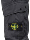 Stretch Cotton Tela Paracadute Cargo Straight Pants Dark Grey - STONE ISLAND - BALAAN 7