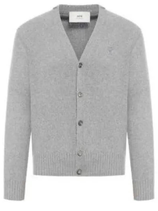 V-Neck Cashmere Cardigan Light Grey - AMI - BALAAN 2