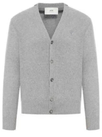 V-Neck Cashmere Cardigan Light Grey - AMI - BALAAN 2