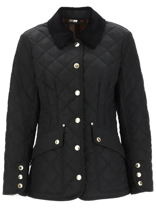 Corduroy Color Diamond Quilting Jacket Black - BURBERRY - BALAAN 1