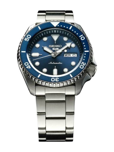 5 Sports Metal Automatic 42 5mm Watch Silver Navy - SEIKO - BALAAN 1