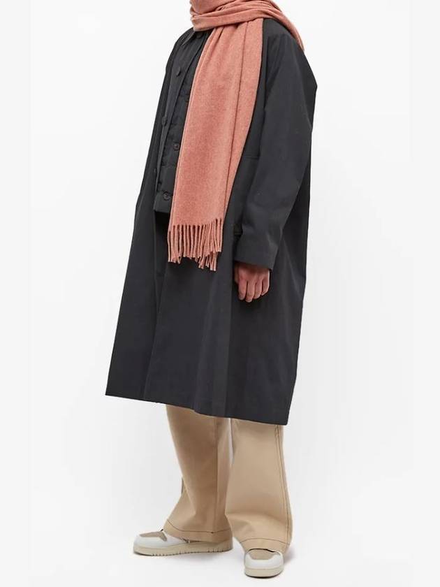 Logo Wool Fringe Scarf Rose Melange - ACNE STUDIOS - BALAAN 7