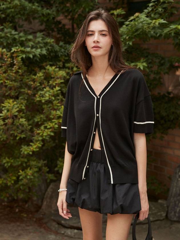 7 1 Pre order delivery V neck collar cardigan black - MSKN2ND - BALAAN 2