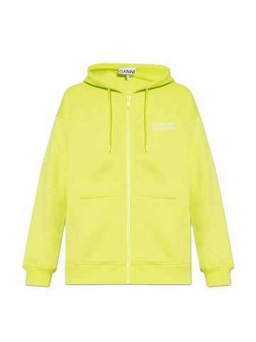 logo zipper hood zip-up - GANNI - BALAAN 1